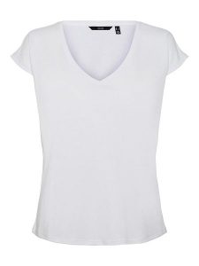 Vero Moda Koszulka "FILLI" w kolorze białym rozmiar: XS. Białe bluzki Vero Moda, xs, bez wzorów, bez kołnierzyka, bez ramiączek. Za 37,30 zł.