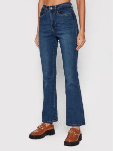 Noisy May Jeansy Sallie 27017557 Granatowy Regular Fit. Niebieskie jeansy Noisy may, bez wzorów, z bawełny. Za 129,99 zł.