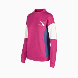 Bluza damska DIADORA L.SWEATSHIRT CREW LUSH. Czerwone bluzy Diadora, l, bez wzorów, bez kaptura. Za 79,99 zł.
