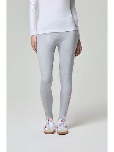 Bench Legginsy "Elira" w kolorze srebrnym rozmiar: 38. Szare legginsy Bench, bez wzorów, z podwyższonym stanem. Za 83,42 zł.