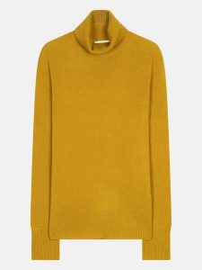 Perfect Cashmere Kaszmirowy golf "Tracy" w kolorze musztardowym rozmiar: L. Żółte golfy Perfect Cashmere, bez wzorów, z kaszmiru. Za 394,38 zł.