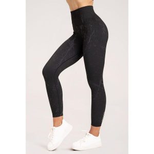 Legginsy fitness damskie Gym Glamour marble. Niebieskie legginsy GYM GLAMOUR, bez wzorów. Za 159,99 zł.