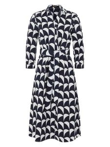 More & More Sukienka w kolorze granatowo-białym rozmiar: 40. Czarne sukienki More & More, bez wzorów, z tkaniny, bez kołnierzyka, bez ramiączek, midi. Za 165,99 zł.