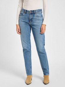Lee Dżinsy - Tapered fit - w kolorze niebieskim rozmiar: W32/L35. Niebieskie jeansy Lee, z aplikacjami, z podwyższonym stanem. Za 122,96 zł.