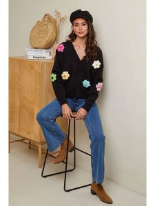 Soft Cashmere Kardigan w kolorze czarnym rozmiar: 34/36. Czarne kardigany Soft Cashmere, z aplikacjami, z kaszmiru, bez ramiączek. Za 104,99 zł.