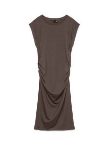 Vero Moda Sukienka koktajlowa Sarah 10346941 Brązowy ciemny Slim Fit. Brązowe kombinezony Vero Moda, s, bez wzorów, z lyocellu, wizytowe, bez kołnierzyka, bez ramiączek. Za 119,99 zł.