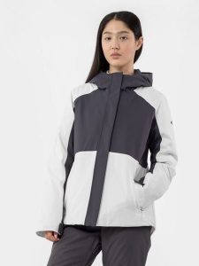 4F Kurtka narciarska w kolorze szaro-białym rozmiar: S. Białe kurtki sportowe 4f, m, bez wzorów, bez kaptura, narciarskie. Za 249,17 zł.