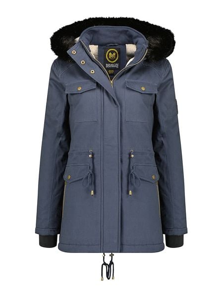 Maison Montaigne Parka "Celemai" w kolorze granatowym rozmiar: XXL. Niebieskie płaszcze Maison Montaigne, xxl, z aplikacjami, bez kaptura. Za 252,94 zł.