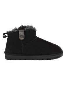 ISLAND BOOT Botki "Ifza" w kolorze czarnym rozmiar: 36. Czarne botki Island Boot, z aplikacjami, z materiału, z okrągłym noskiem, bez obcasa, bez zapięcia. Za 127,35 zł.