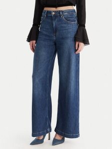 Guess Jeansy W5BA1C D0615 Niebieski Wide Leg. Niebieskie jeansy Guess, z aplikacjami, z bawełny. Za 479,70 zł.