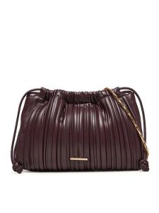 Calvin Klein Torebka Plisse Drawstring Bag LV04F3076G Bordowy. Czerwone torebki klasyczne Calvin Klein, bez wzorów, ze skóry, bez dodatków. Za 439,99 zł.