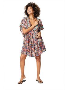 Aller Simplement Sukienka w kolorze granatowo-różowym rozmiar: 38/40. Niebieskie sukienki Aller Simplement, bez wzorów, klasyczne, bez kołnierzyka, bez ramiączek, mini. Za 43,99 zł.