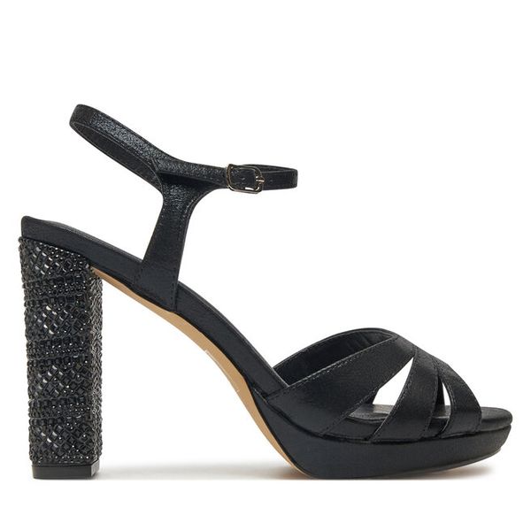 Sandały Menbur. Czarne sandały Menbur, bez wzorów, bez obcasa, na słupku, bez zapięcia. Za 399,99 zł.