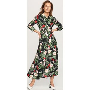 Sukienka maxi w kwiaty - Czarny. Sukienki marki Reserved. W wyprzedaży za 119,99 zł.