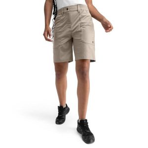 Krótkie spodenki trekkingowe damskie Myrtle. Brązowe szorty SIROKO, bez wzorów, z materiału, sportowe. W wyprzedaży za 126,00 zł.