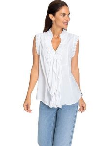 WITT WEIDEN Top w kolorze białym rozmiar: 54. Białe topy WITT WEIDEN, bez wzorów, z wiskozy, bez kołnierzyka, bez ramiączek. Za 56,99 zł.