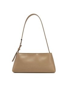Calvin Klein Torebka Embossed Logo Shoulder Bag K60K612550 Beżowy. Brązowe torebki klasyczne Calvin Klein, bez wzorów, ze skóry, bez dodatków. Za 359,99 zł.