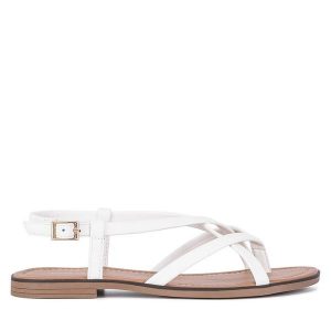 Sandały Jenny Fairy. Białe sandały Jenny Fairy, bez wzorów, bez obcasa, na płaskiej podeszwie, bez zapięcia. Za 47,99 zł.