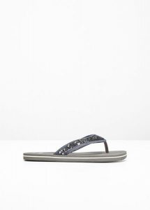 Klapki japonki z cekinami. Czarne klapki bonprix, z aplikacjami, bez obcasa. Za 54,99 zł.