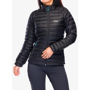 Kurtka puchowa damska Rab Microlight Jacket. Czarne kurtki RAB, l, bez wzorów, z puchu, bez kaptura. Za 460,38 zł.