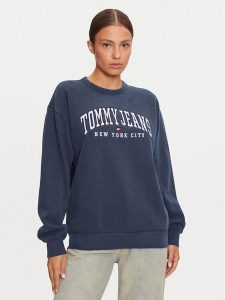 Tommy Jeans Bluza Varsity DW0DW19824 Granatowy Regular Fit. Niebieskie bluzy Tommy Jeans, m, bez wzorów, z bawełny, bez kaptura. Za 249,99 zł.