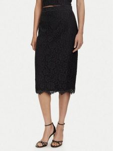 Guess Spódnica ołówkowa W5YD12 WHD00 Czarny Regular Fit. Czarne spódnice Guess, l, z aplikacjami, z bawełny. Za 459,99 zł.