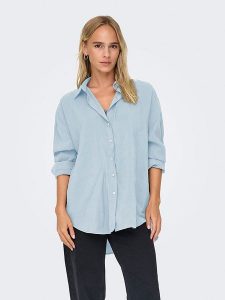 ONLY Koszula w kolorze błękitnym rozmiar: XL. Niebieskie koszule ONLY, xl, bez wzorów, bez kołnierzyka, bez ramiączek. Za 114,17 zł.