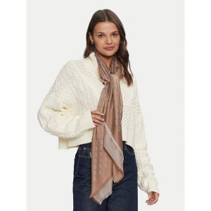 Chusta Guess. Brązowe apaszki i chusty Guess, z aplikacjami. Za 379,99 zł.