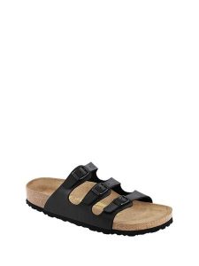 Birkenstock Klapki "Florida" w kolorze czarnym rozmiar: 41. Czarne klapki Birkenstock, bez wzorów, z otwartym noskiem, bez obcasa. Za 349,73 zł.