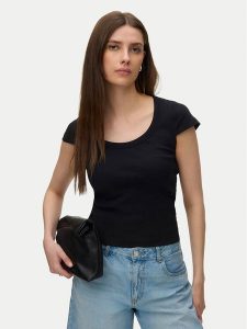 Vero Moda T-Shirt Chloe 10344953 Czarny Slim Fit. Czarne t-shirty Vero Moda, xl, bez wzorów, z bawełny, bez kołnierzyka, bez ramiączek. Za 69,99 zł.