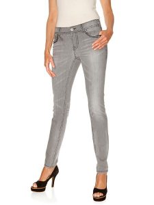 Heine Dżinsy - Slim fit - w kolorze szarym rozmiar: W19. Szare jeansy Heine, bez wzorów. Za 122,96 zł.