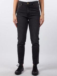 Diesel Clothes Dżinsy "Babhila" - Slim fit - w kolorze antracytowym rozmiar: W24/L32. Czarne jeansy Diesel Clothes, z aplikacjami, z podwyższonym stanem. Za 127,35 zł.