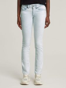 G-Star Dżinsy "Midge" - Slim fit - w kolorze białym rozmiar: W27/L28. Białe jeansy G-Star, z aplikacjami, ze skóry. Za 255,34 zł.