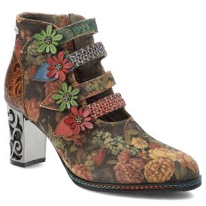 Pomarańczowe Botki Laura Vita Eleganckie Buty Na Obcasie. Brązowe botki LAURA VITA, bez wzorów, bez obcasa, na obcasie, bez zapięcia. Za 599,00 zł.