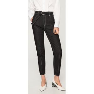 Jeansy z wysokim stanem - Szary. Jeansy marki Reserved. W wyprzedaży za 59,99 zł.