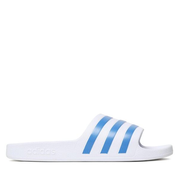 Klapki adidas. Białe kalosze ADIDAS, bez wzorów, bez obcasa. Za 79,99 zł.