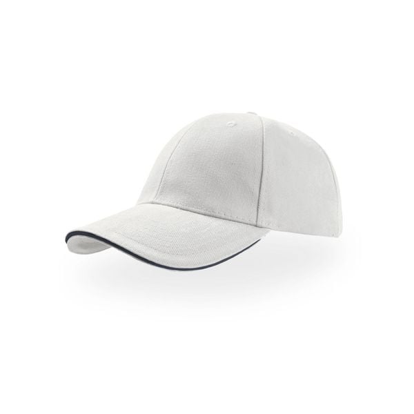 Liberty Sandwich Heavy Brush Cotton 6panelowa Czapka. Białe czapki ATLANTIS, bez wzorów. Za 42,99 zł.