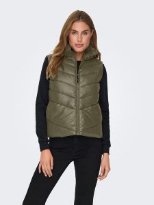 JDY Kamizelka pikowana w kolorze khaki rozmiar: XXL. Brązowe kamizelki JDY, xxl, bez wzorów, bez kołnierzyka, bez ramiączek, bez kaptura. Za 83,62 zł.