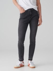 OPUS Dżinsy - Skinny fit - w kolorze antracytowym rozmiar: 34/L28. Czarne jeansy Opus, z aplikacjami, ze skóry. Za 144,92 zł.
