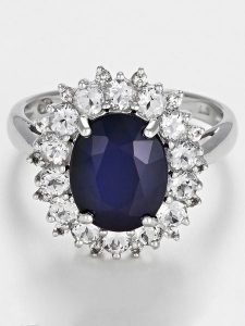 DIAMANTA Złoty pierścionek "Soleil Bleu" z diamentami rozmiar: 55. Niebieskie pierścionki DIAMANTA, z diamentem, złote. Za 2 224,50 zł.