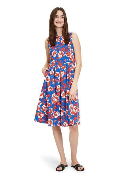 Vera Mont Sukienka w kolorze niebieskim rozmiar: 38. Niebieskie sukienki Vera Mont, bez wzorów, bez kołnierzyka, bez ramiączek, midi, rozkloszowane. Za 130,81 zł.