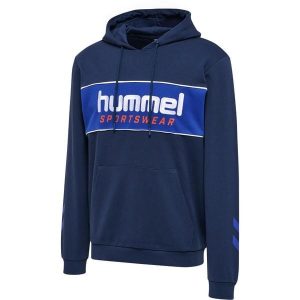 Bluza z kapturem Hummel Legacy Julian. Niebieskie bluzy Hummel, s, bez wzorów, z bawełny, z kapturem. Za 273,50 zł.