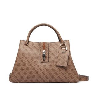 Torebka Guess. Brązowe kuferki Guess, z aplikacjami, bez dodatków. Za 674,99 zł.