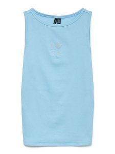 Vero Moda Top w kolorze błękitnym rozmiar: S. Niebieskie topy Vero Moda, s, bez wzorów, z bawełny, bez kołnierzyka, bez ramiączek. Za 43,99 zł.