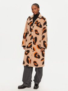 Frieda & Freddies Futro 3818 Beżowy Regular Fit. Brązowe płaszcze Frieda & Freddies, bez wzorów, z futra, bez kaptura. Za 859,99 zł.