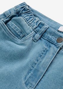 Dżinsy Wide Leg, High Waist, z wygodnym paskiem. Niebieskie jeansy bonprix, bez wzorów, z jeansu, z podwyższonym stanem. Za 159,99 zł.