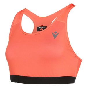 Damski biustonosz typu tank top Macron Running beatrix. Brązowe topy MACRON, m, bez wzorów, z gumy, bez kołnierzyka, bez ramiączek. Za 190,35 zł.