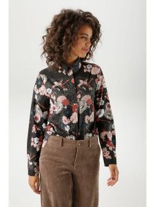 Aniston Bluzka w kolorze czarnym rozmiar: 44. Czarne bluzki Aniston, bez wzorów, z wiskozy, bez kołnierzyka, bez ramiączek. Za 48,05 zł.