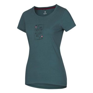 Koszulka damska Ocun Classic T petrol. Zielone bluzki Ocun, xl, bez wzorów, sportowe, bez kołnierzyka, bez ramiączek. Za 131,50 zł.
