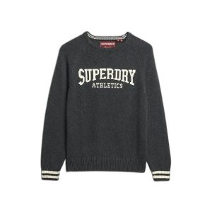 Sweter damski Superdry Slouchy Intarsia. Szare swetry klasyczne Superdry, na zimę, bez kołnierzyka. Za 347,00 zł.